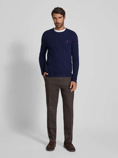 Polo Ralph Lauren Sweter z dzianiny o kroju regular fit z mieszanki wełny i kaszmiru Granatowy 1