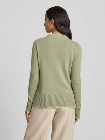 Christian Berg Woman Bluzka z długim rękawem o kroju regular fit z imitacji dzianiny z czystej wełny Limonkowy 5