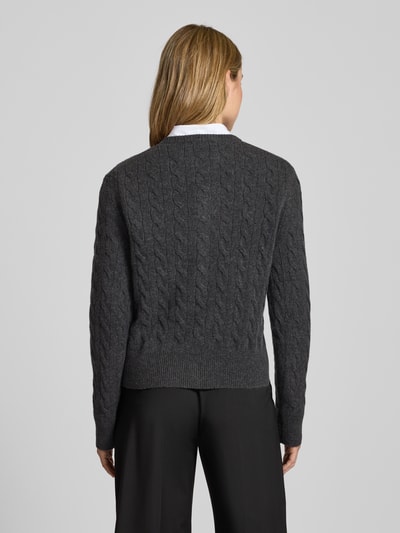 Christian Berg Woman Selection Strickjacke aus Woll-Mix mit Strukturmuster Anthrazit Melange 5