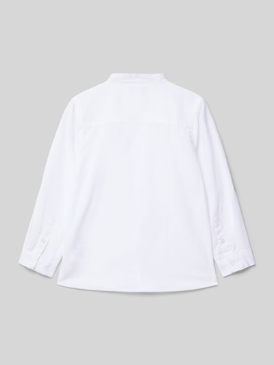 Blue Seven Regular fit overhemd met serafinohals en linnen Wit - 3