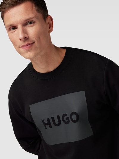 HUGO Sweatshirt mit Label-Print Modell 'DURAGOL' Black 3