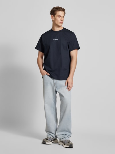 G-Star Raw T-Shirt mit Label-Print Dunkelblau 1