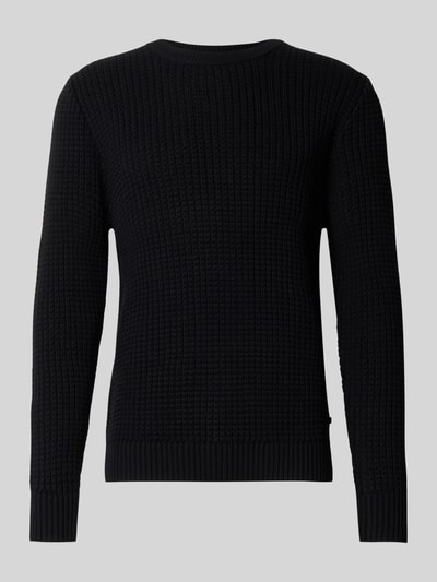 Matinique Gebreide pullover met ronde hals, model 'triton' Zwart - 2