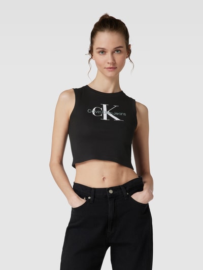 Calvin Klein Jeans Crop Top mit Logo-Print Black 4