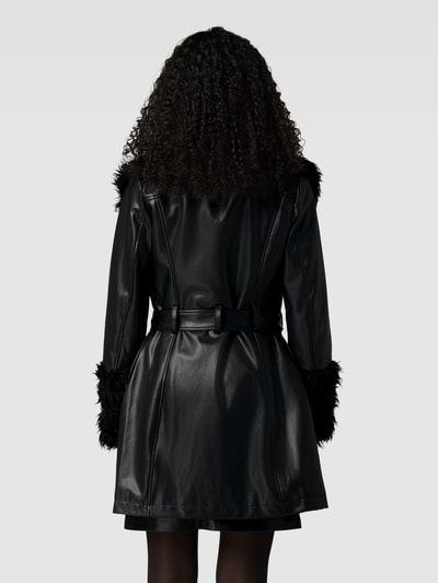 GUESS Lange jas met imitatiebont, model 'AURORA' Zwart - 5