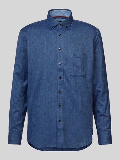 Fynch-Hatton Koszula casualowa z kołnierzykiem typu button down model ‘Herringbone’ Granatowy 2