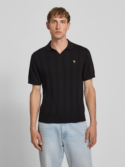 REVIEW Regular Fit Poloshirt mit Logo-Stitching Black 4