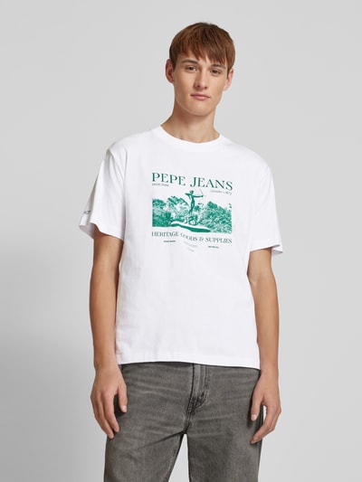 Pepe Jeans T-Shirt mit Label-Print Weiss 4