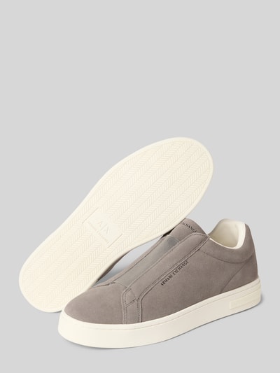 ARMANI EXCHANGE Sneakers van leer in comfortmodel, model 'LONDON COW SUEDE' Steengrijs - 4