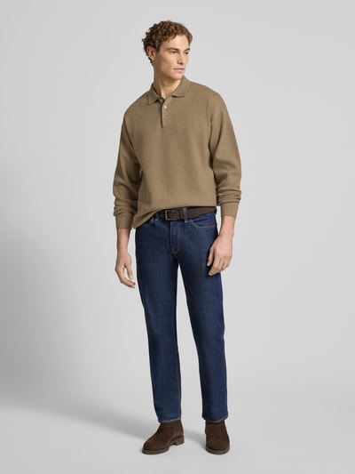 Jack & Jones Premium Strickpullover mit Polokragen Modell 'BLABRADFORT' Hellbraun 1