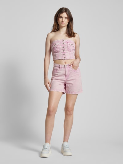 Only Bandeau-Top mit Knopfleiste Rose 1