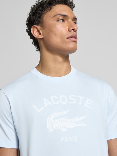 Lacoste T-Shirt mit Label-Print Modell 'HERITAGE' Hellblau 3