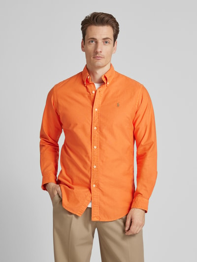 Polo Ralph Lauren Custom Fit Freizeithemd mit Button-Down-Kragen Orange 4