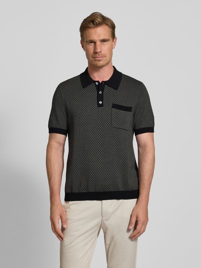 Christian Berg Men Poloshirt mit kurzer Knopfleiste Black 4