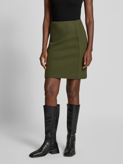 Christian Berg Woman Knielange rok met naadritssluiting Olijfgroen - 4