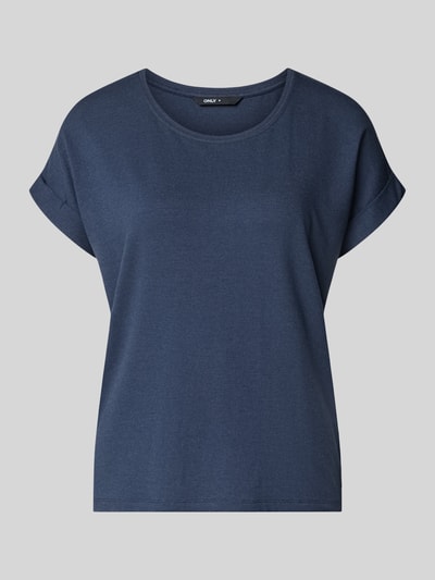 Produktfoto, granatowy Regular Fit T-Shirt aus Viskose-Mix Modell 'MOSTER' von Only, gładka struktura, kontekst: damska koszulka Only