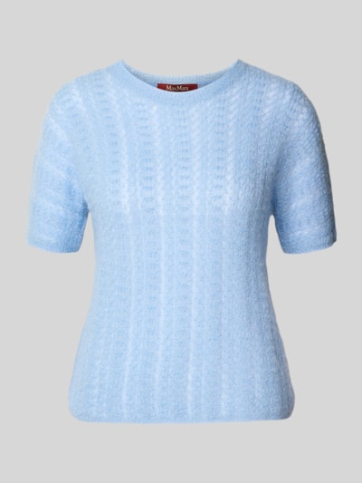 Max Mara Studio Boxy fit gebreide pullover van mohairmix, model 'TERZO' Lichtblauw - 2