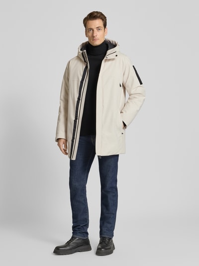 BOSS Green Regular fit parka van waterdicht materiaal, model 'HEXATECH' Offwhite - 1