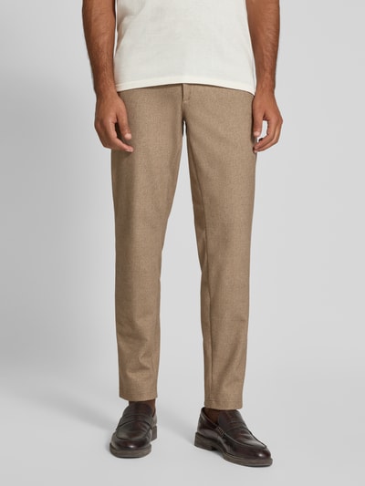 Brax Spodnie materiałowe o kroju slim fit z kieszeniami z tyłu model ‘Phil’ Beżowy 4