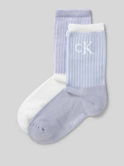 Calvin Klein Jeans Socken mit Label-Print im 2er-Pack Lila 1