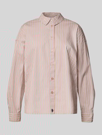 Review Regular fit overhemdblouse met labelstitching Oudroze - 2