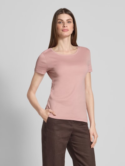 Christian Berg Woman T-shirt met geribde ronde hals Oudroze - 4