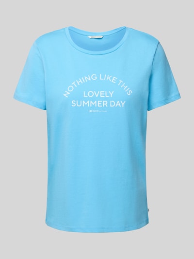 Tom Tailor Denim Regular Fit T-Shirt aus reiner Baumwolle Hellblau 2