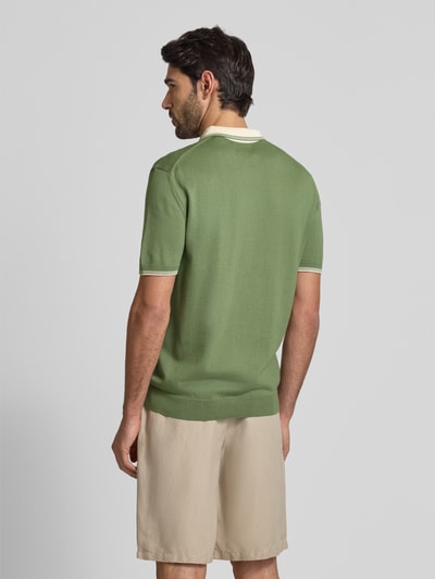 Gant Slim fit poloshirt met labelstitching Rietgroen - 5