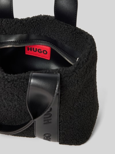 HUGO Schoudertas met band met label, model 'BECKY' Zwart - 5