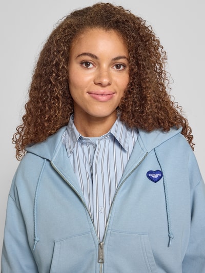 Carhartt Work In Progress Sweatjacke mit Label-Stitching Hellblau 3