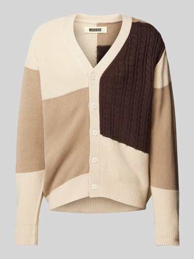 WOODBIRD Cardigan met V-hals, model 'KOON' Middenbruin - 1