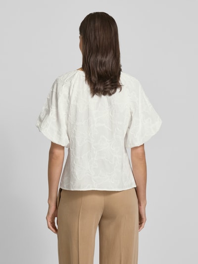 comma Relaxed Fit Blusenshirt mit Allover-Stickerei Offwhite 5