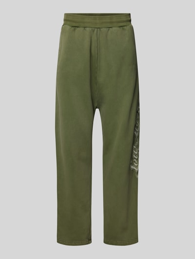 Low Lights Studios Straight Leg Sweatpants mit Label-Stitching Modell 'Shutter' Hellgruen 1