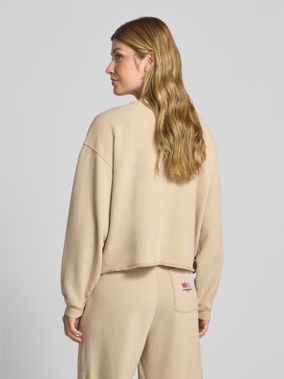 American Vintage Oversized Sweatshirt mit Label-Print Modell 'ATUBAY' Beige 5