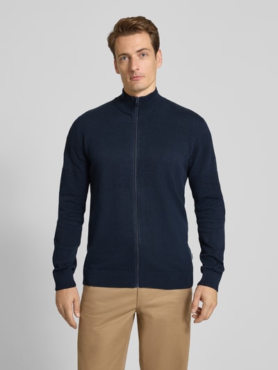 Lindbergh Cardigan met opstaande kraag en ritssluiting Donkerblauw - 4