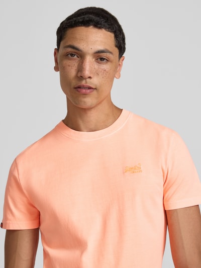 Superdry T-Shirt mit Rundhalsausschnitt und Label-Stitching Orange 3
