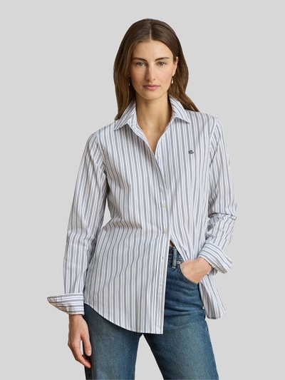 Lauren Ralph Lauren Relaxed Fit Langarmbluse aus Baumwoll-Mix Hellblau 4