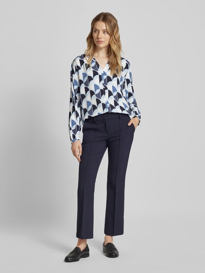 s.Oliver RED LABEL Viscose blouse met geplooide details en all-over print Lichtblauw - 1