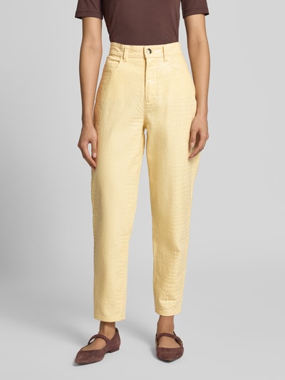 Marc Cain Relaxed Fit Hose im Allover-Look Hellgelb 4