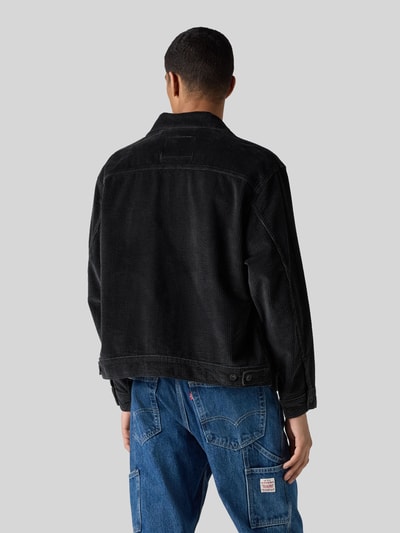 Levi's® relaxed fit truckerjack van katoen met cordstructuur Zwart - 5