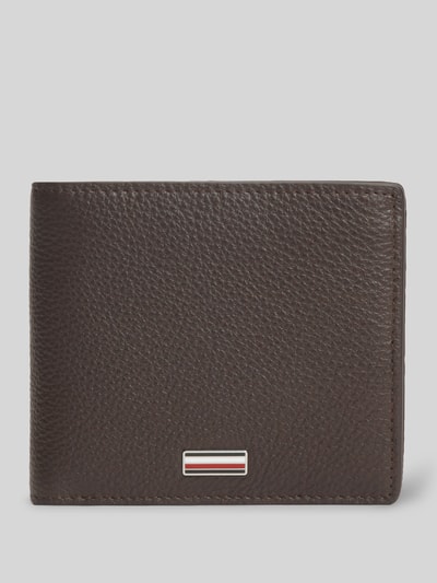 Tommy Hilfiger Portfel z prawdziwej skóry z aplikacją z logo Ciemnobrązowy 1