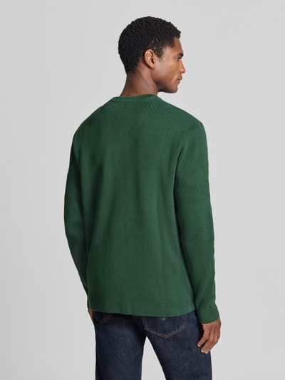 Lindbergh Slim Fit Strickpullover Baumwoll-Mix Dunkelgruen 5