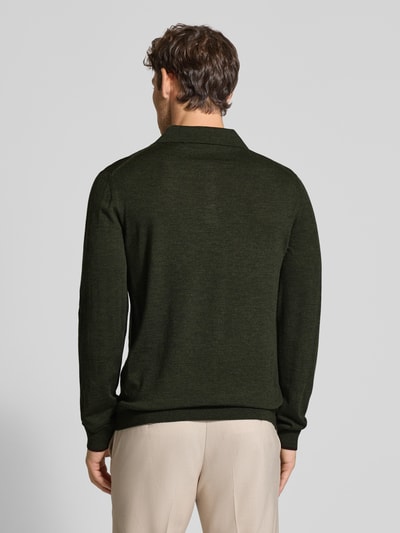 CRUNA Gebreide polo met kentkraag Kaki - 5