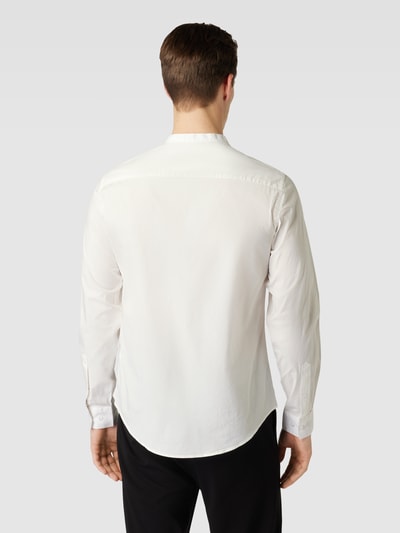 Casual Friday Slim fit vrijetijdsoverhemd met opstaande kraag en ronde hals, model 'Anton' Wit - 5