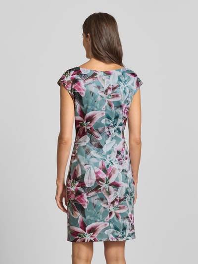 Swing Mini Cocktailkleid mit V-Ausschnitt Oliv 5