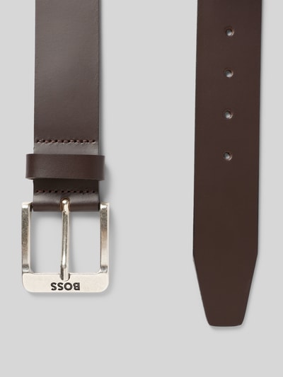 BOSS Leren riem met doornsluiting, model 'JEMIO' Donkerbruin - 3