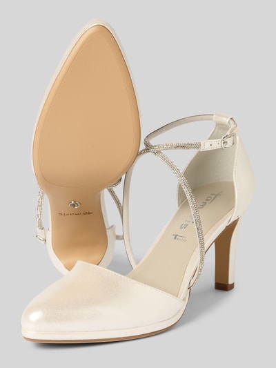 Tamaris Pumps in metallic mit Strasssteinbesatz Offwhite 4