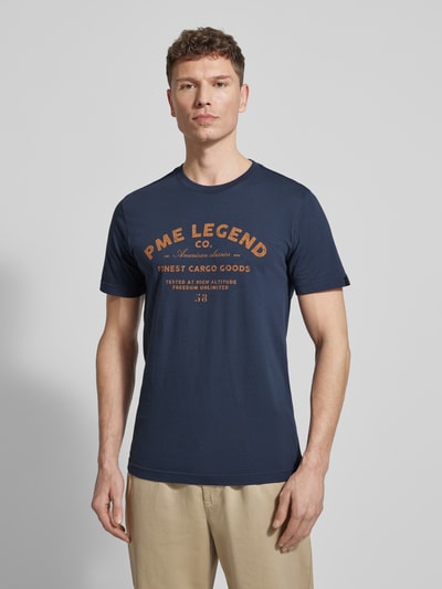 PME Legend regular fit T-shirt met logoprint Donkerblauw - 4