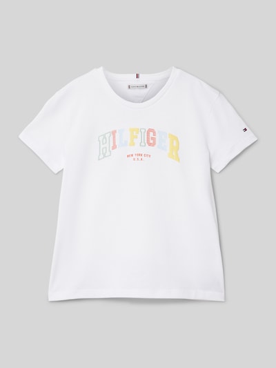 Tommy Hilfiger Teens T-Shirt mit Label-Stitching Modell 'VARSITY' Weiss 1