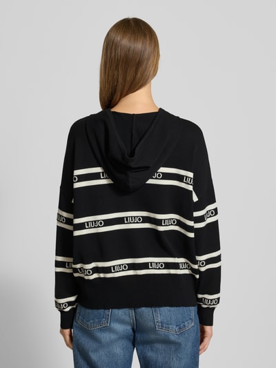 LIU JO SPORT Sweter o kroju relaxed fit z mieszanki wiskozy z wyhaftowanym logo Czarny 5